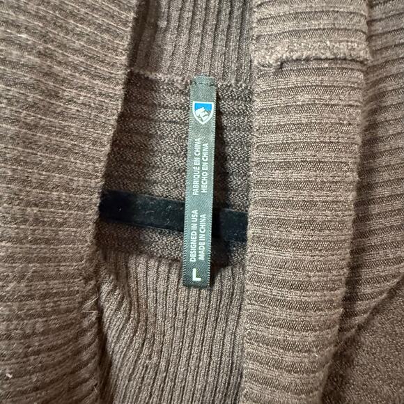 Kuhl Women's Solace Sweater Turtleneck Ribbed Knit Brown Large Merino Wool - Picture 3 of 8